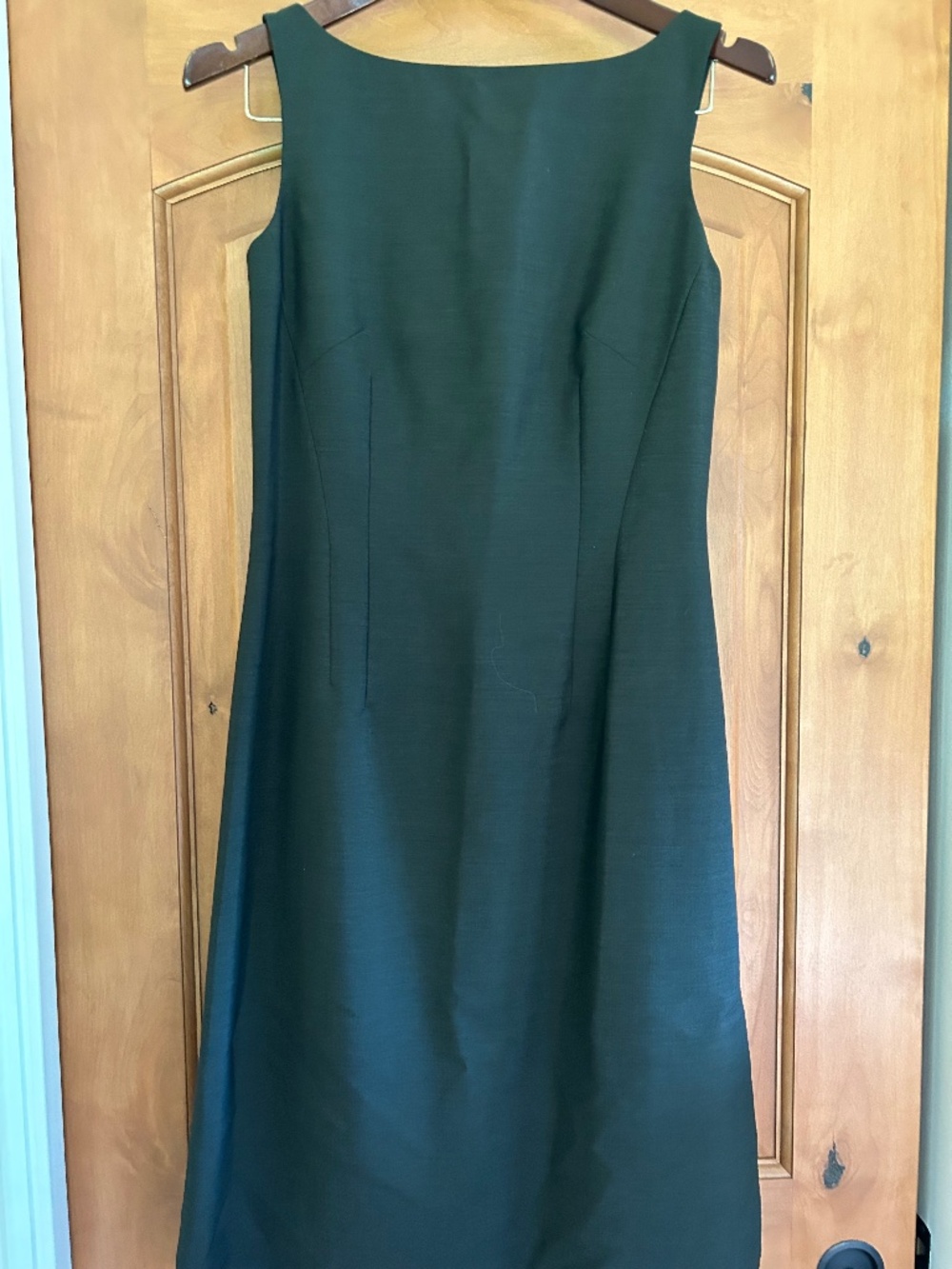 Luciano Barbera Wool Mohair Sheath Dress Forest Green Italy Size 42 (US 6)